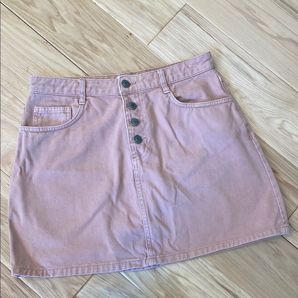 Pull & Bear Pink Denim Skirt
